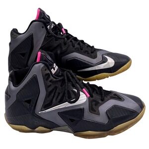 Nike LeBron 11 "Miami Nights" Basketball Shoes Black Pink Silver Boys Size 5.5Y